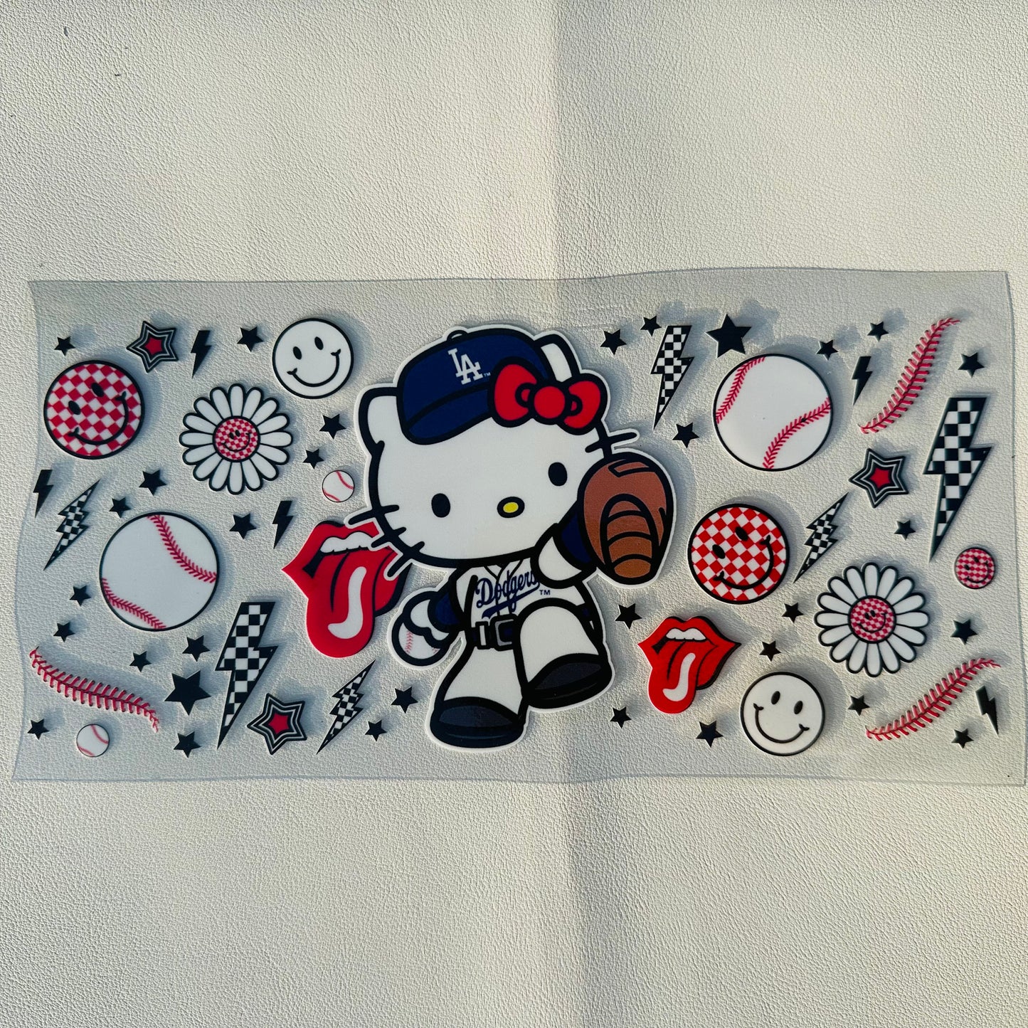 Cat baseball happy face