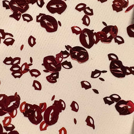 Red Lips Glitter Shapes
