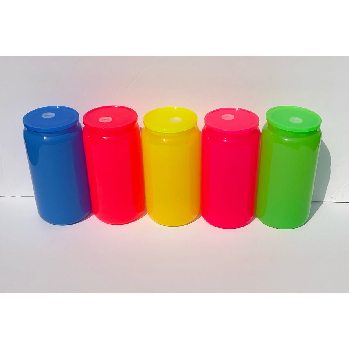 16oz Neon Color Sublimation Glass can 5pk